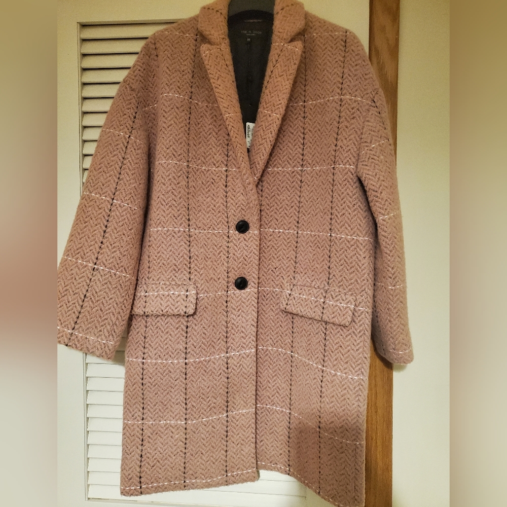 Rag and Bone Estelle patern print tweed cocon coat NWT XXS